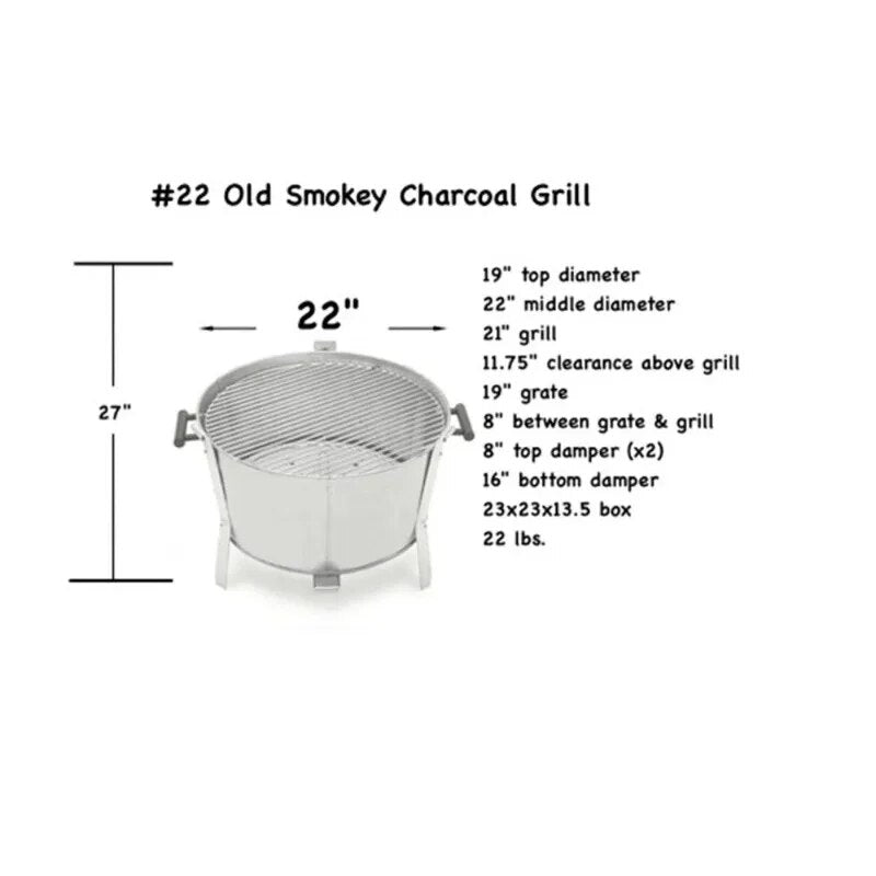 Old Smokey #22 Parrilla de carbón parrilla eléctrica parrilla sin humo