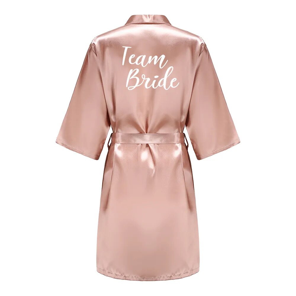 Wedding Bride Bridesmaid Robes for Women Bridal Party Gifts Team Dress Gown Silk Satin Sleepwear Kimono Sexy Summer Bathrobe