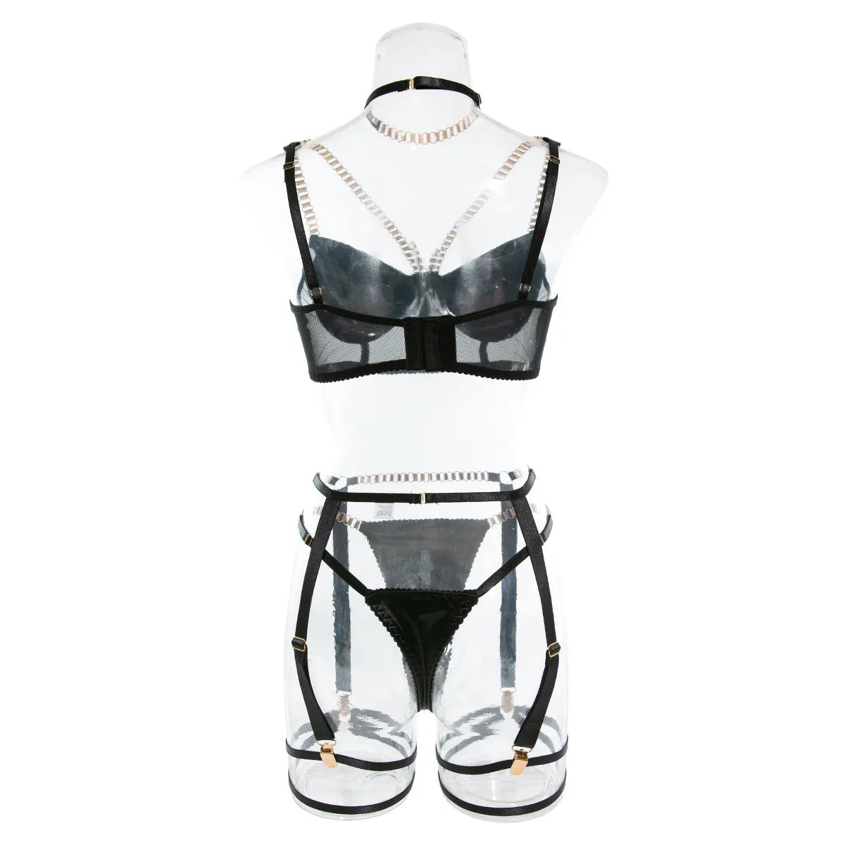 Lingerie With Chain Strap Sexy Underwear Women Body 6-Piece Sensual  Sets Fine Intimate Garter Sexy Outfit