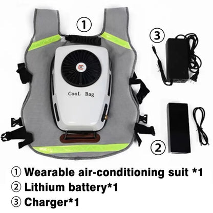 Men Summer Cooling Clothing Air Conditioning Vest Rechargeable Batterie Suitable For Fndoor And Outdoor High Temperature Work