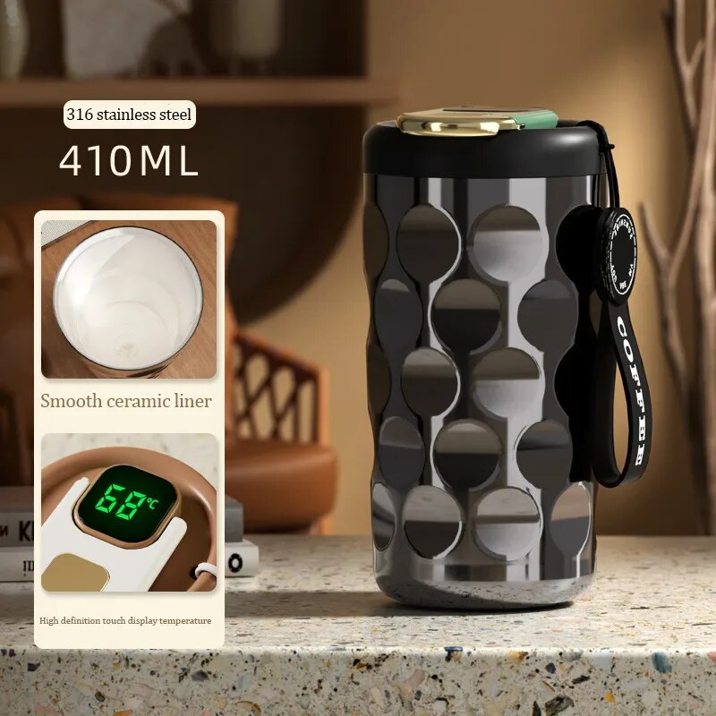 thermal water bottle New Intelligent Coffee Cup Ceramic Inner Insulation Cup Female Stainless Steel High Grade Water Cup