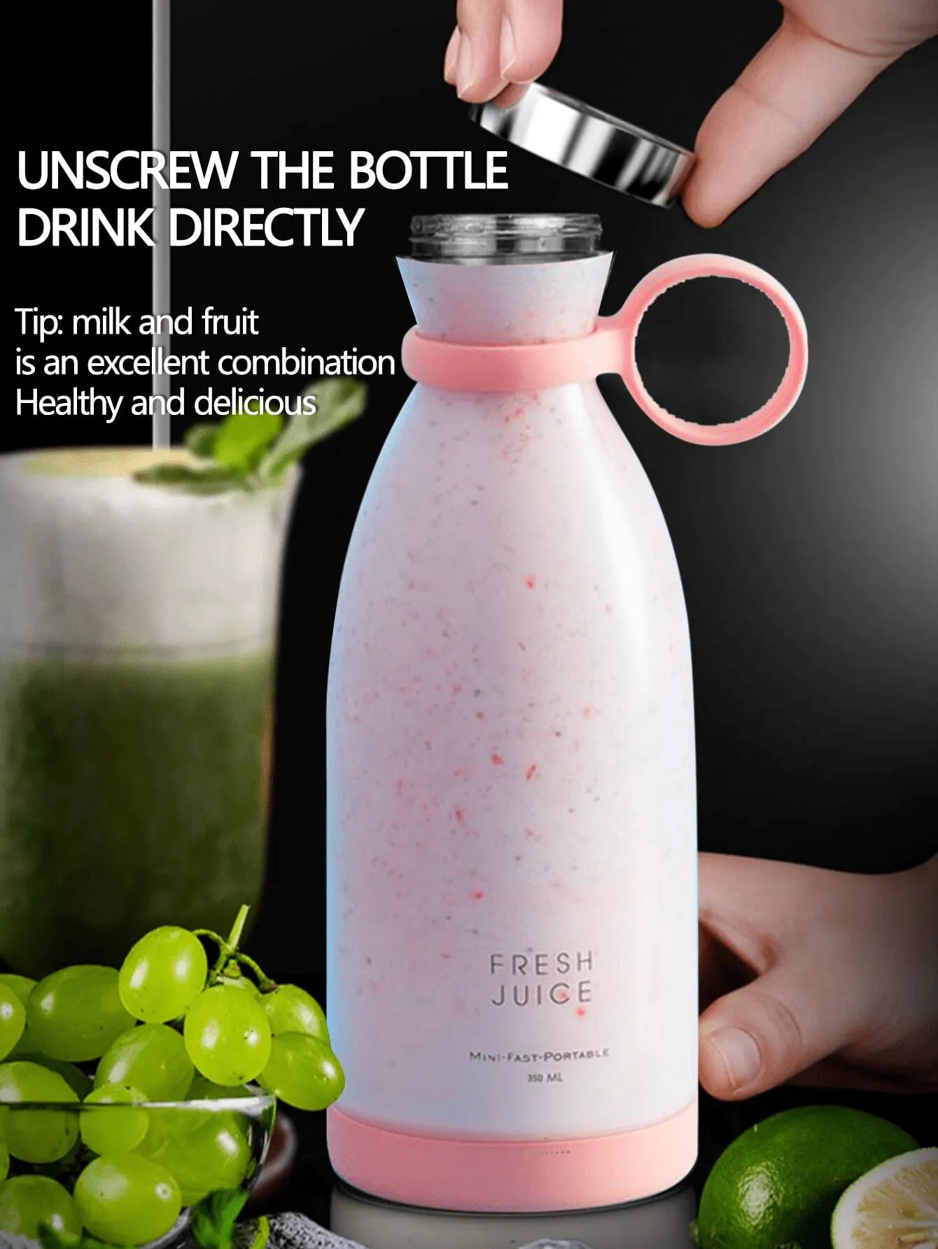 Reup Portable Blender 350ml Mini Portable Blender Smoothies 1400mAh FRESH JUICE Travel Electric Travel Portable Mixer Kitchen