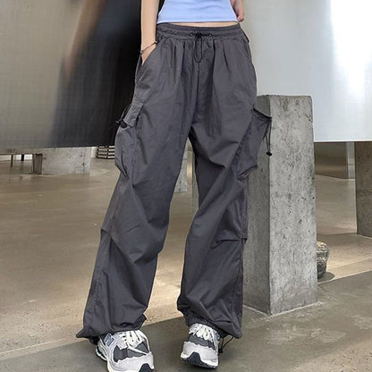 Streetwear Hip Hop Cargo Pants Women Fashion Pockets Oversize Loose Trousers Summer Bf Korean High Waist Wide Leg Pants New