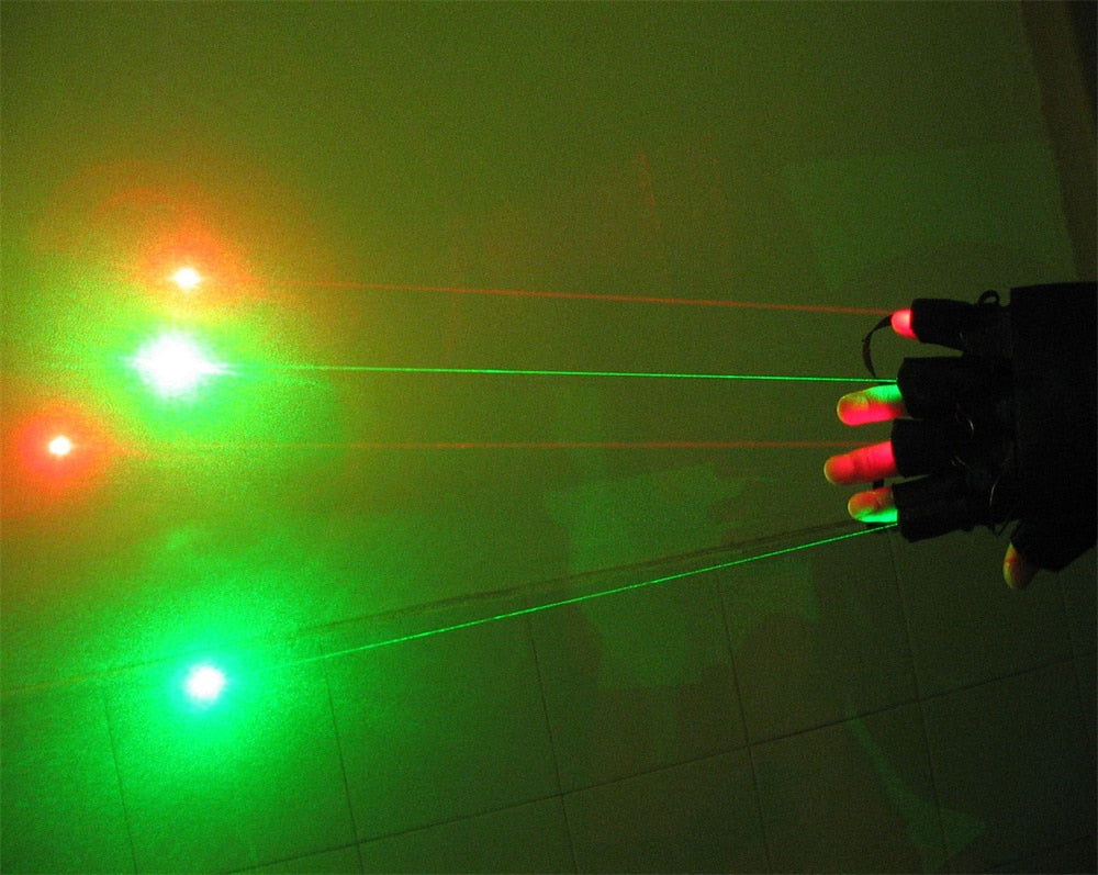 Green Laser Gloves Multi-line 4 Heads Beam Light Stage Performance Props For DJ Disco Music Festival Live Nightclub Club Show