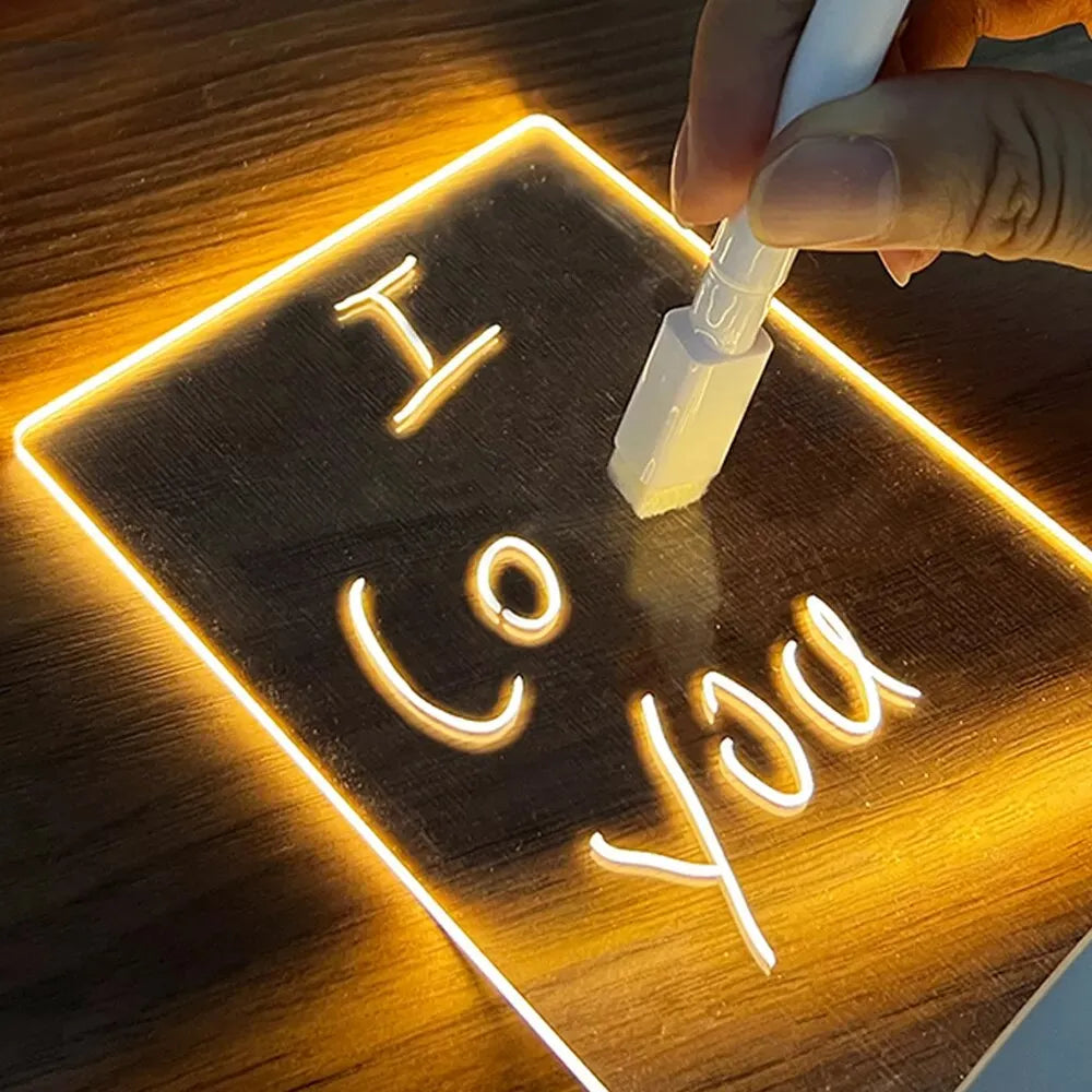 Hinweis Bord Kreative Led Nachtlicht USB Nachricht Bord Urlaub Licht Mit Stift Geschenk Für Kinder Freundin Dekoration Nacht Lampe