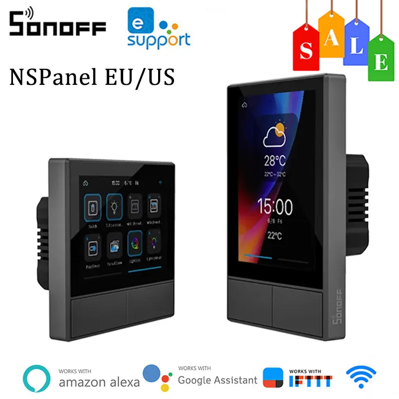 SONOFF NSPanel interruptor de escena inteligente UE/EE. UU. Wifi termostato inteligente Control todo en uno HMI Panel de pared compatible con Alexa Alice Google Home