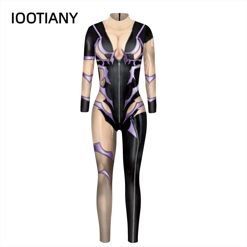 Halloween Karneval Overalls Mode Frauen Cosplay Kostüm Weibliche Sexy Party Body 3D Gedruckt Overalls