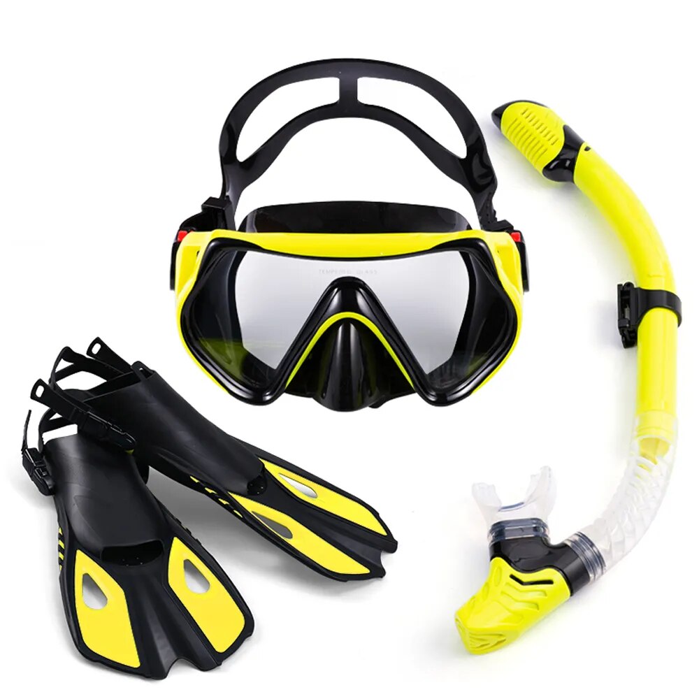 Swimming Flippers Diving Fins Snorkeling Goggles Dive Snorkel Equipment Scuba Diving Swimming Fins Set Adult Flippers Underwater