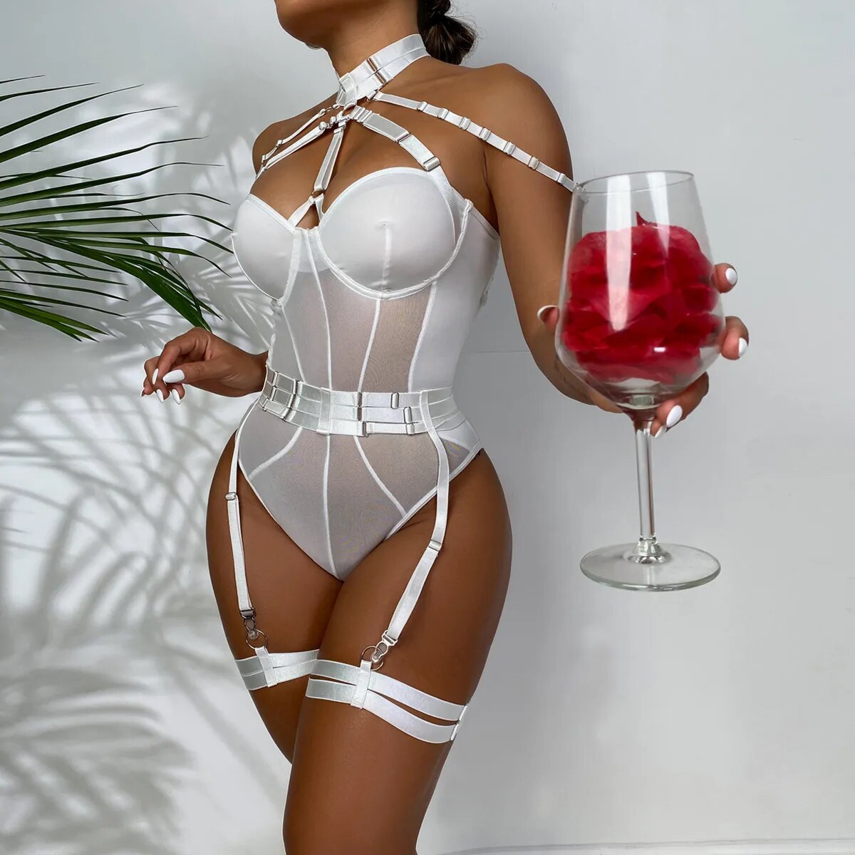 Sexy Lingerie Women Body Cut Out Bra Brief With Steel Ring Sets  Comfortable Gather Woman Underwear  Set Costumes Bodysuit