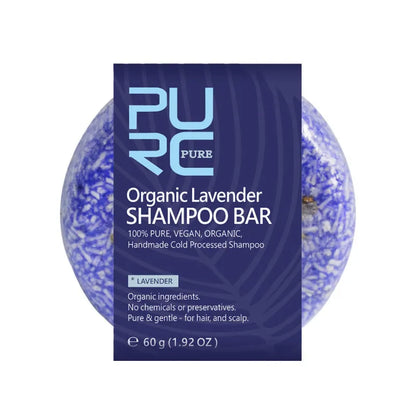 Champú para el cabello orgánico Natural, jabón sin silicona, lavanda, champú para el cabello, barra hecha a mano, jabón nutritivo para reparar el cuidado del cabello dañado