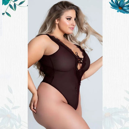 Women Plus Size Sexy Underwear Pajamas Lingerie Deep V-neck Backless Bodysuit Temptation  Lingerie lenceria para damas