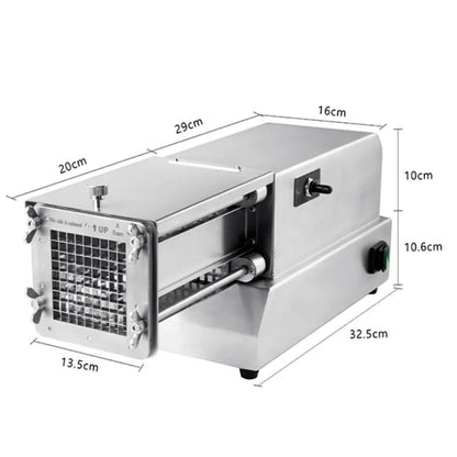 Cortador automático de patatas fritas, tira de frutas y verduras, corte eléctrico comercial, máquina de barra de empuje de batata y pepino