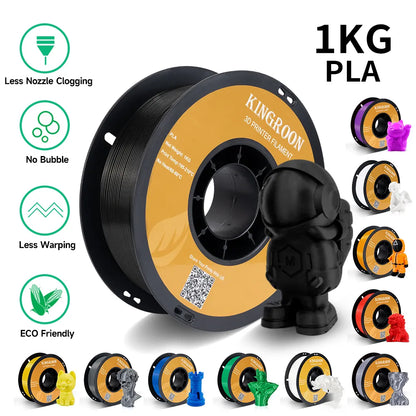 KINGROON PLA 1KG Filament 1,75mm 3D Drucker Filament 3D Druck Kunststoff Material Keine Blase 1KG 2,2LBS Für 3D Drucker 3D Stift