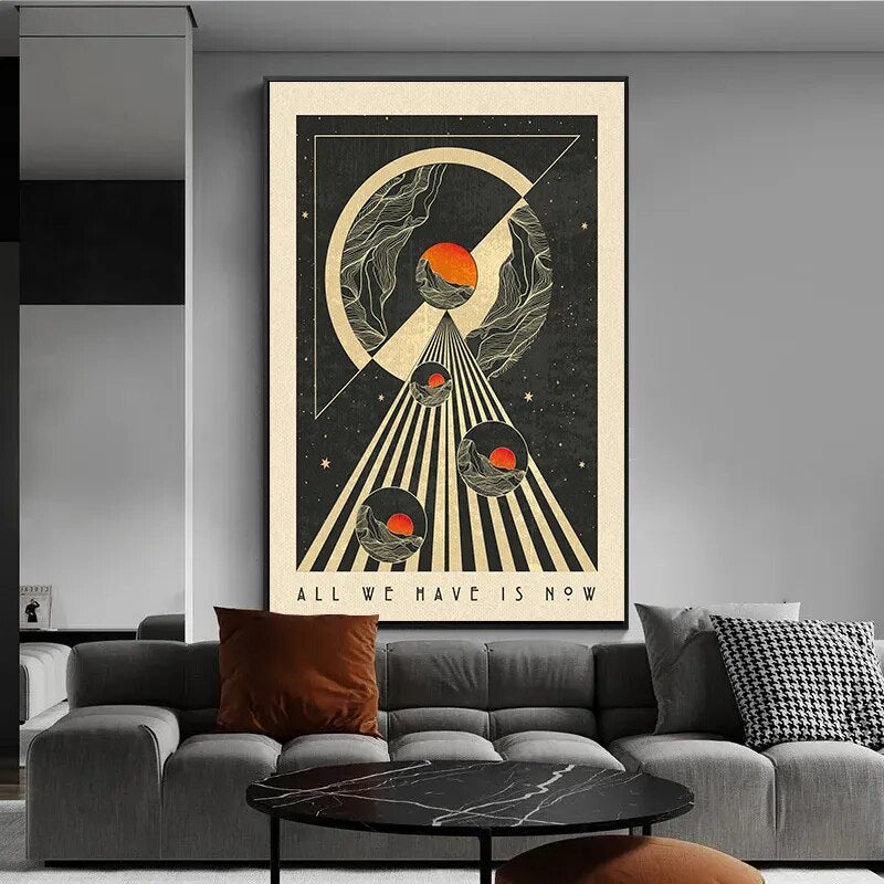 Retro Bohemian Psychedelic 70er Jahre Poster Inspirierende Zitate Meditation Wandkunst Leinwand Gemälde Bilder Hippie Home Room Decor