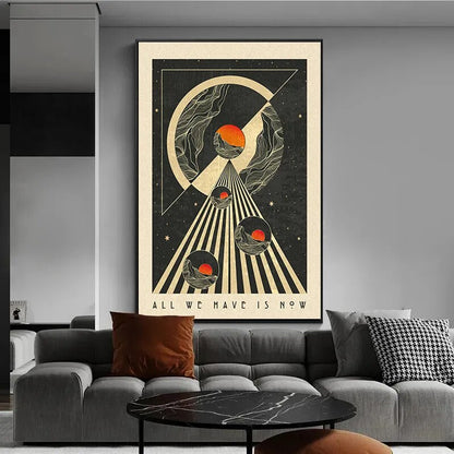 Retro Bohemian Psychedelic 70er Jahre Poster Inspirierende Zitate Meditation Wandkunst Leinwand Gemälde Bilder Hippie Home Room Decor