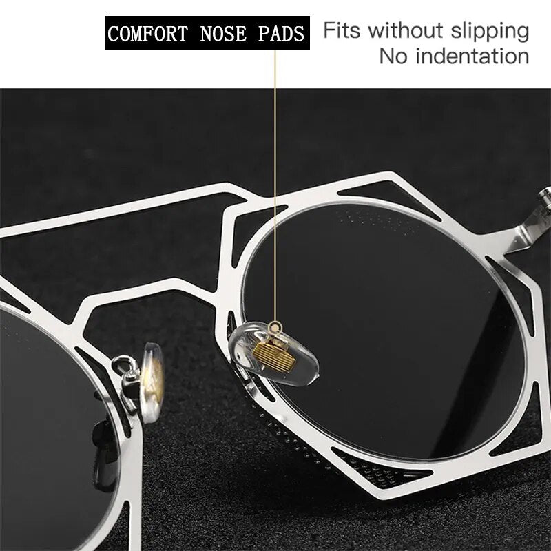 Neue Steampunk Sonnenbrille Für Männer Vintage Punk Mode Gläser Sonnenbrille Lunette De Soleil Homme Lentes Gafas De Sol Hombre