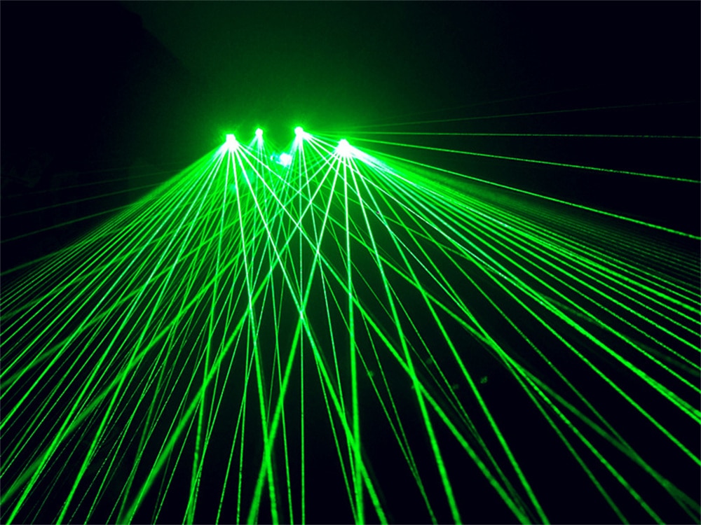 Green Laser Gloves Multi-line 4 Heads Beam Light Stage Performance Props For DJ Disco Music Festival Live Nightclub Club Show