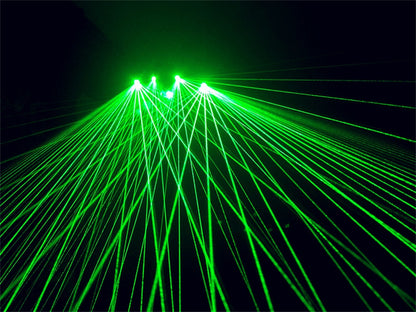 Green Laser Gloves Multi-line 4 Heads Beam Light Stage Performance Props For DJ Disco Music Festival Live Nightclub Club Show