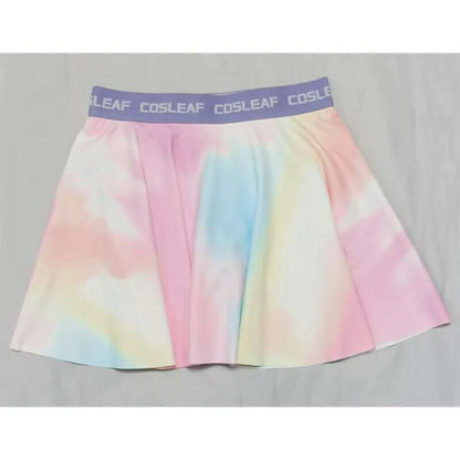 Kinder Mädchen Sommer Tie Dye Print Sport Lauf Skorts Doppel Schichten Athletische Workout Mini Röcke Für Studenten Gym Tennis dance