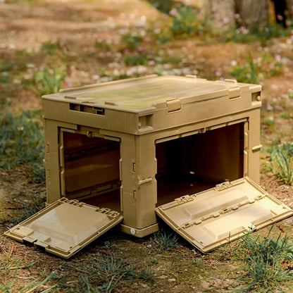 Caja de almacenamiento práctica, organizador de maletero multifuncional, caja de almacenaje para acampada de construcción robusta, caja plegable gruesa que ahorra espacio