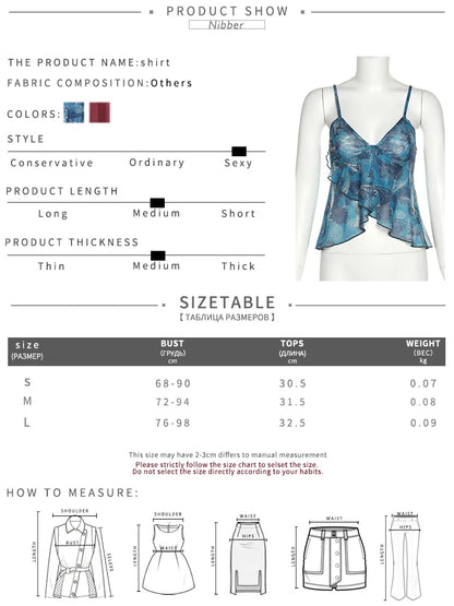 Mesh Durchsichtig Gedruckt Weste Frauen Sexy Casual V-ausschnitt Ärmellose Hosenträger Leibchen Patchwork Tank Top Streetwear