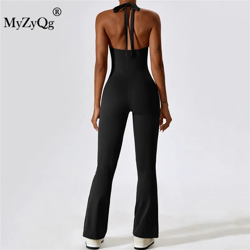 MyZyQg Women Tight Bangage Back Sleeveless Yoga Jumpsuit Dance Exercise Fitness Hip Lift Micro Bodyfitting Sports Playsuits