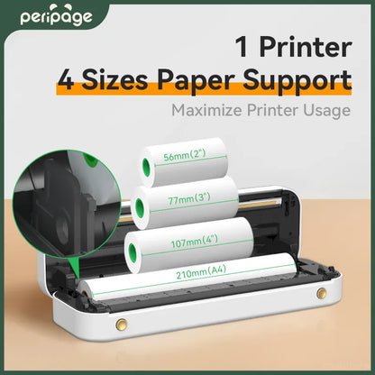 PeriPage-impresora A40 A4, impresora portátil de papel, USB, Bluetooth, inalámbrica, por transferencia térmica, para sistema IOS y Android