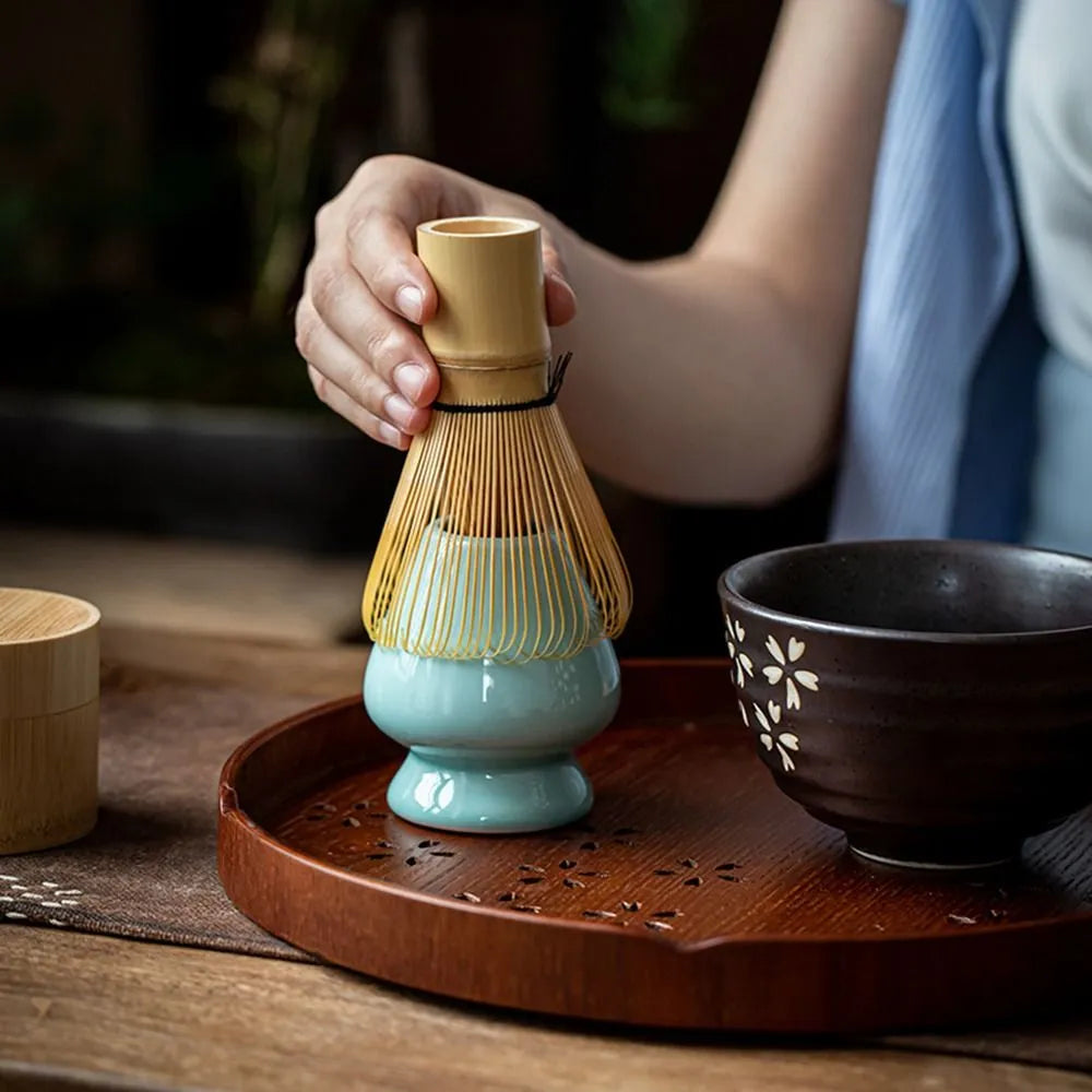 Útil juego de té japonés Matcha té verde cepillo de bambú Matcha herramientas de té batidor de polvo de té Matcha de bambú