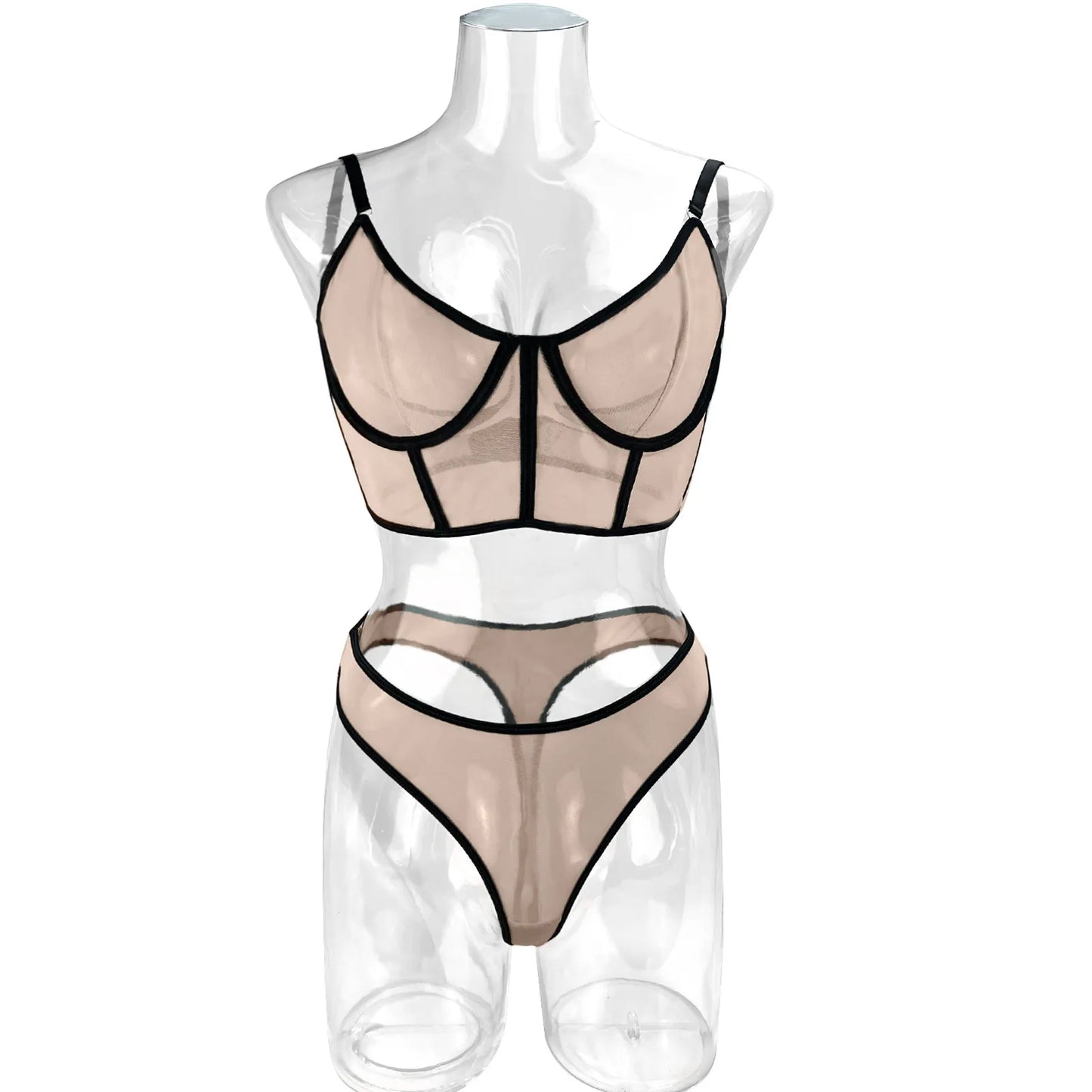 Sexy Dessous Damen Neongrün Damenunterwäsche Intim BH und Höschen Set Frau 2 Stück Spitze Durchsichtig Outfit