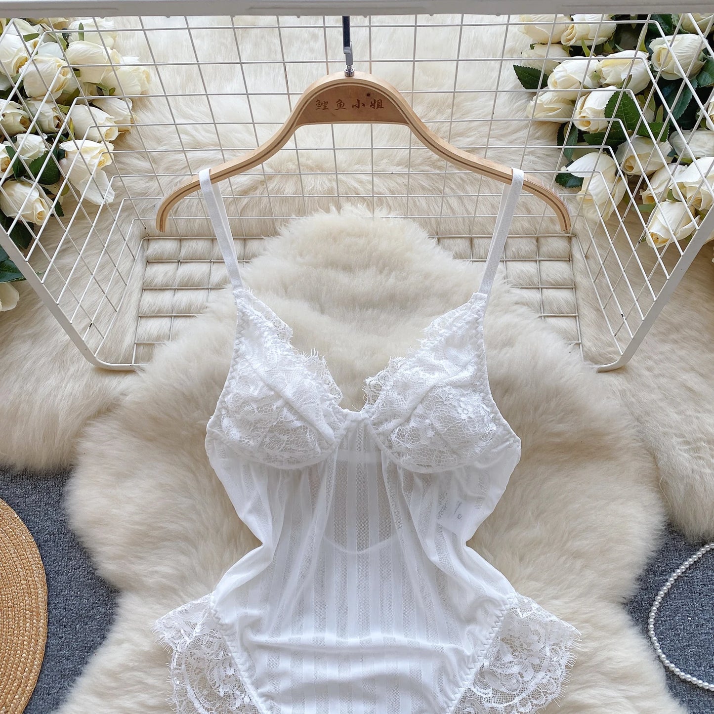 Sheer Mesh Lace Sexy Bodysuits New Women Sleeveless Sheath Underwear Sleepwear 2023 Transparent   Playsuits Wanita