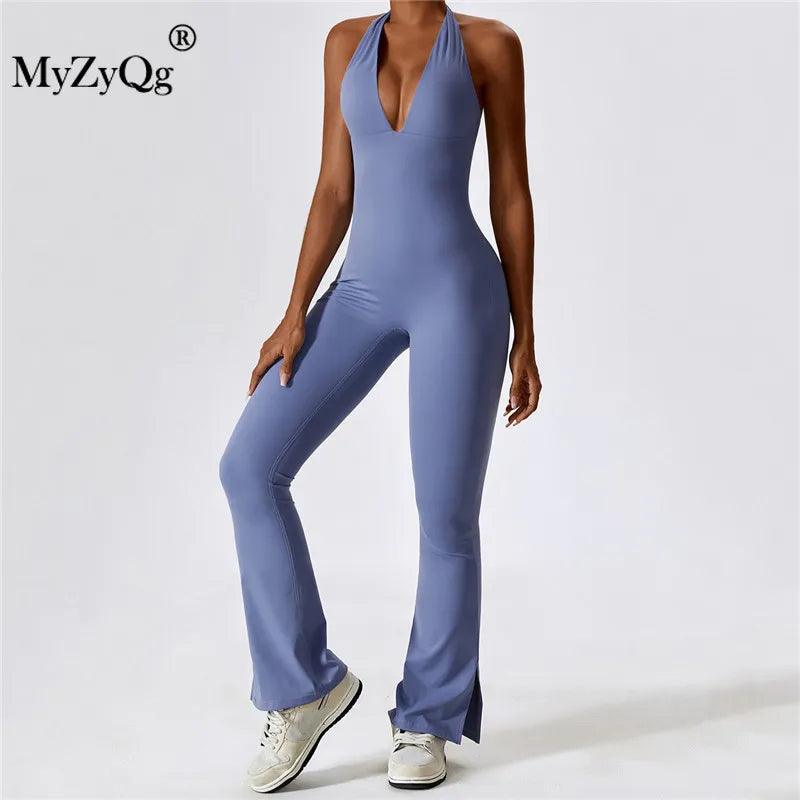 MyZyQg Women Tight Bangage Back Sleeveless Yoga Jumpsuit Dance Exercise Fitness Hip Lift Micro Bodyfitting Sports Playsuits