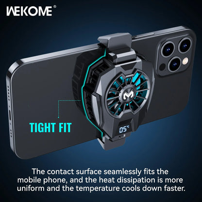 WEKOME Mobile Phone Heat Dissipator with Temperature Display, Gaming Cooling Radiator with Universal Back Clip for Mobile Phones