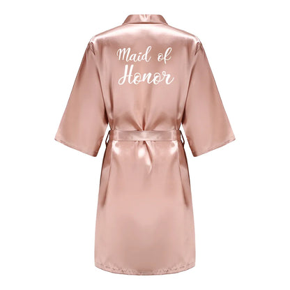 Hochzeit Braut Brautjungfer Roben für Frauen Braut Party Geschenke Team Kleid Kleid Seide Satin Nachtwäsche Kimono Sexy Sommer Bademantel