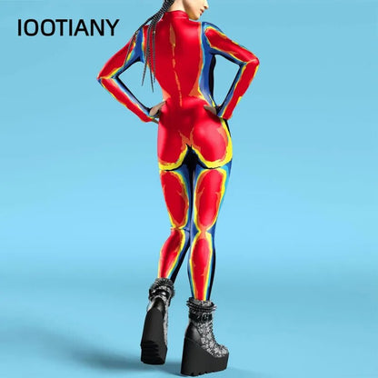 VIP FASHION-body Zentai colorido con mangas de pulgar, disfraz de Cosplay, mono con cremallera frontal, traje de Festival para hombre ardiente para mujer