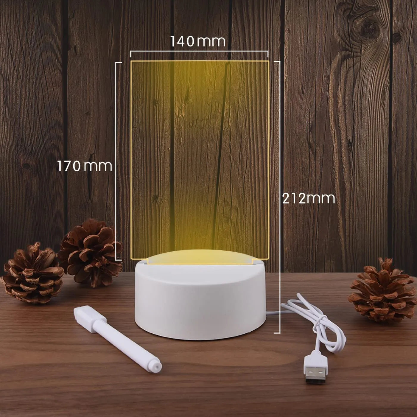 Tablero de notas, luz Led nocturna creativa, tablero de mensajes USB, luz de vacaciones con bolígrafo, regalo para niños, decoración de novia, lámpara de noche