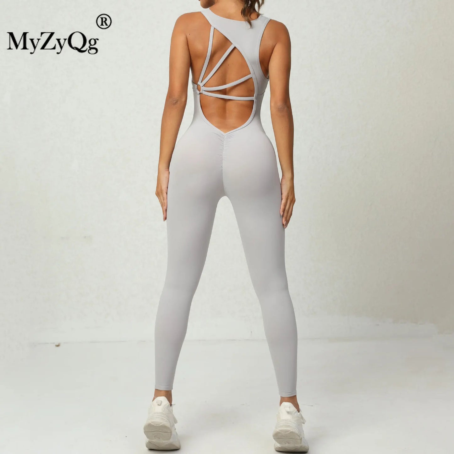 MyZyQg Women Ballet Dance Aerial Sleeveless Yoga Jumpsuit Chest Pad High Elastic Fitness Sports Running Tracksuit Gym Sportswear