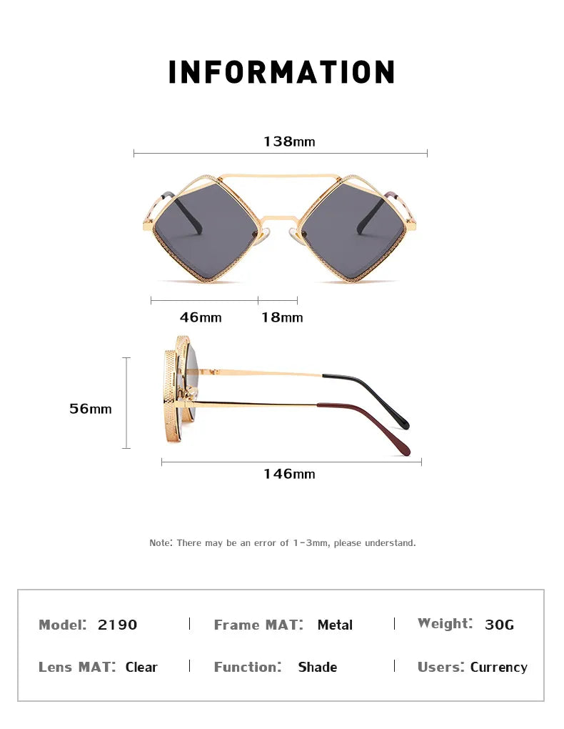 Steampunk Sonnenbrille Neue Retro Männer Damen Metall Hohl Rahmen Mode Gläser Marke Designer Hohe Qualität Sonnenbrille UV400