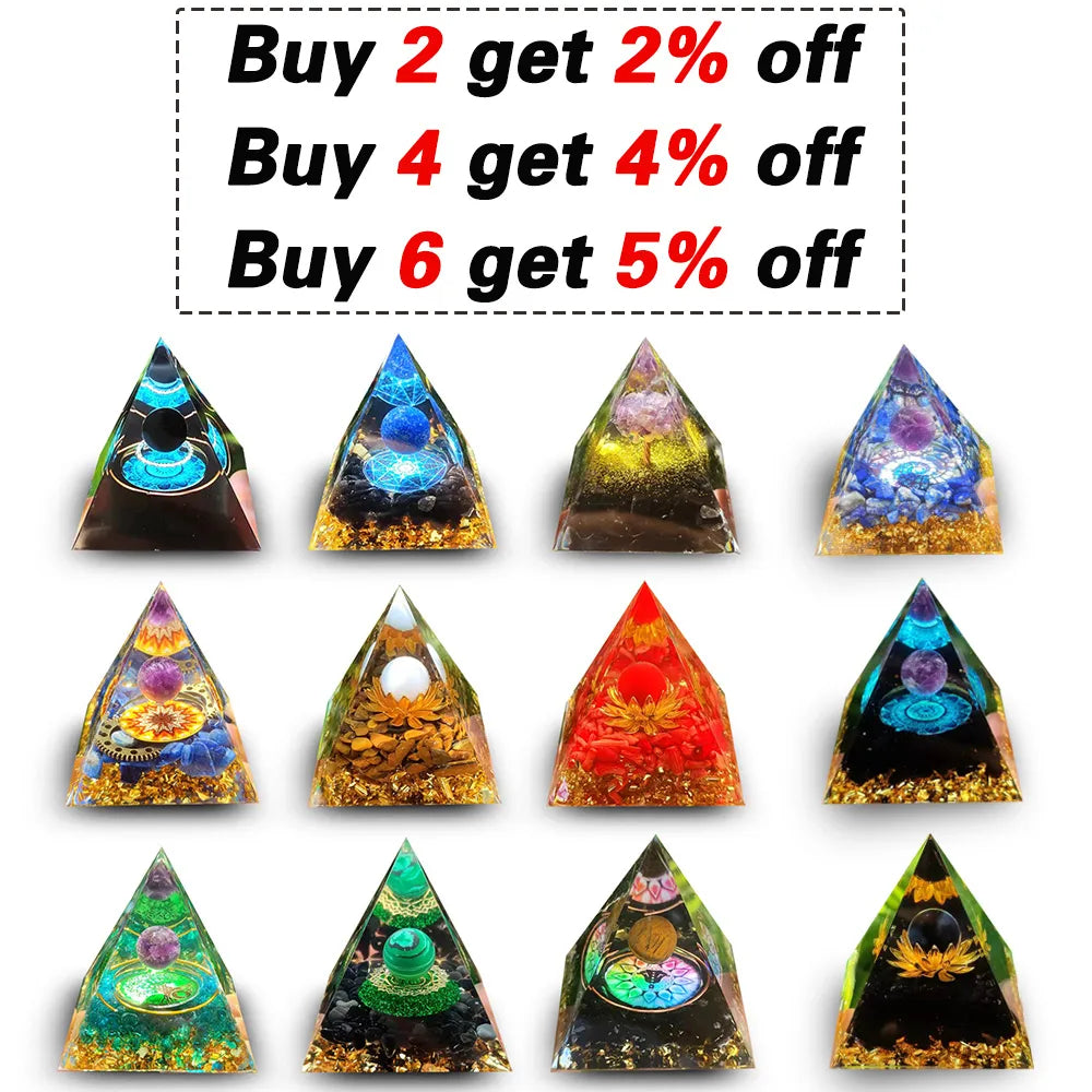 Pyramid Crystals Natural Stone Home Office Decoration Energy Generator Healing Reiki Chakra Meditation Ornaments Crafts