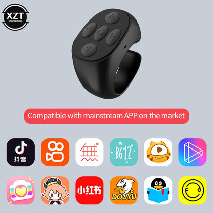 Wireless Bluetooth Mobile Selfie Lazy Artifac Photo Turn Page Controller Tiktok Remote Control Ring Controller