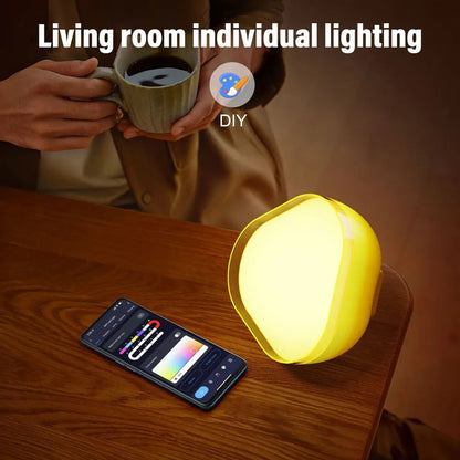 Wifi Smart Desk Lamp Bedside Lamp RGB Music Rhythm Night Light Compatible with Alexa Google Home for Bedroom Party Game Room