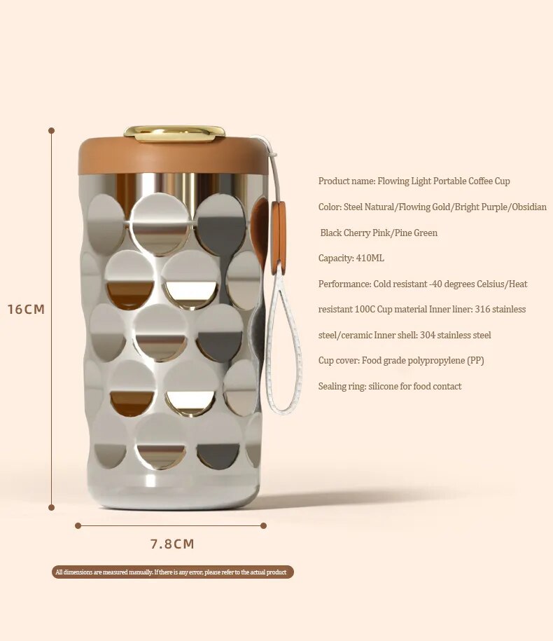 Botella de agua térmica nueva taza de café inteligente taza de aislamiento interior de cerámica taza de agua femenina de acero inoxidable de alta calidad