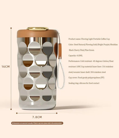 Botella de agua térmica nueva taza de café inteligente taza de aislamiento interior de cerámica taza de agua femenina de acero inoxidable de alta calidad