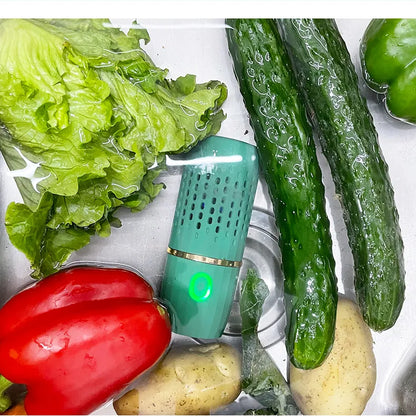 Lavadora portátil de frutas y verduras, purificador inalámbrico de alimentos con forma de cápsula, desinfección doméstica de verduras