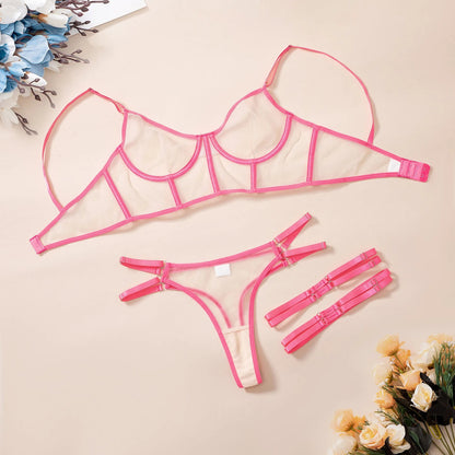 Neongrüne Dessous, nackte Frauen ohne Zensur, Unterwäsche, die intime, sexy, nackte, transparente BH-Sets sehen kann