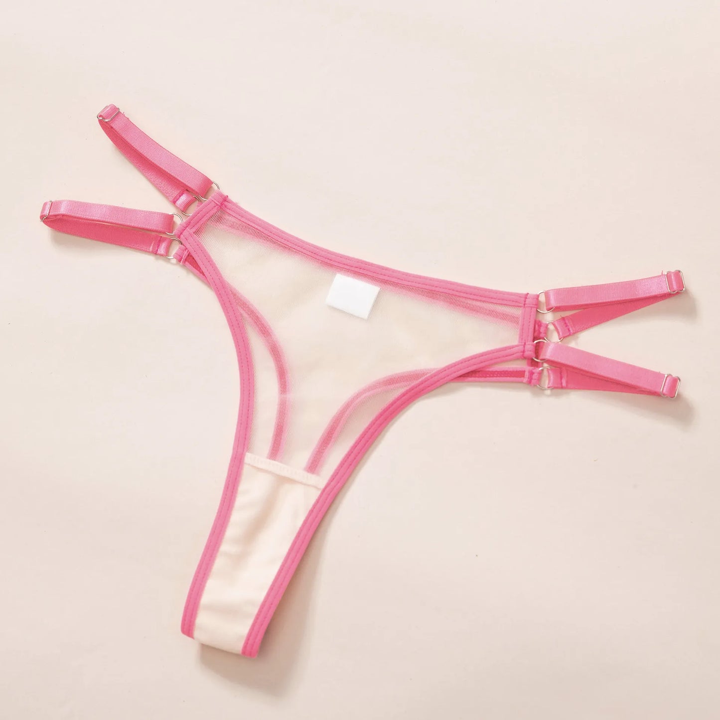 Ropa interior Sexy de neón para mujer, lencería femenina, disfraz Sexy, conjunto de sujetador transparente, encaje íntimo de 4 piezas