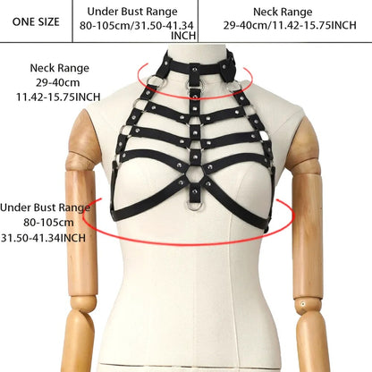 Harness für Frauen Sexy Harness Pu-Leder Nieten Dekor Harness Dessous Sexy Gürtel Dessous