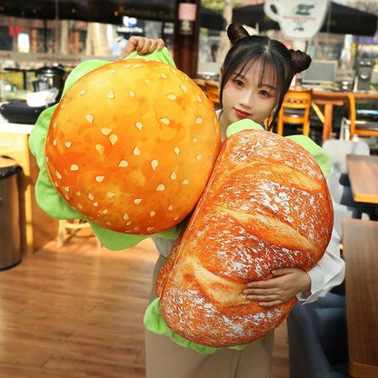 Toast Sofa Cushion Home Decor Plushie Stuffed Soft Burger Pillow Car Seat Soft Filled Backrest Funny Snack Bread Gift Cute Plush