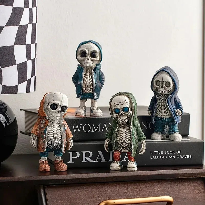 Wanita Halloween-Thema, Totenkopf-Puppen, Harz-Ornamente, Figuren, Statuen, Zuhause, kreativ, cool, Horror, cool, Raumdekoration, Panels, Desktop