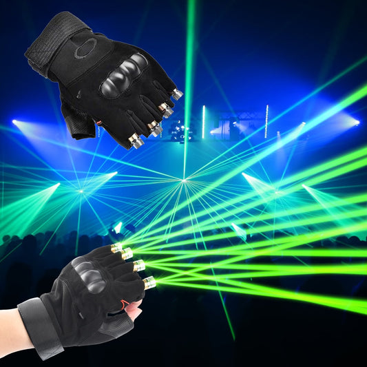 Grüne Laser-Handschuhe, mehrzeilig, 4 Köpfe, Strahllicht, Bühnenauftritt, Requisiten für DJ, Disco, Musik, Festival, Live-Nachtclub, Club-Show