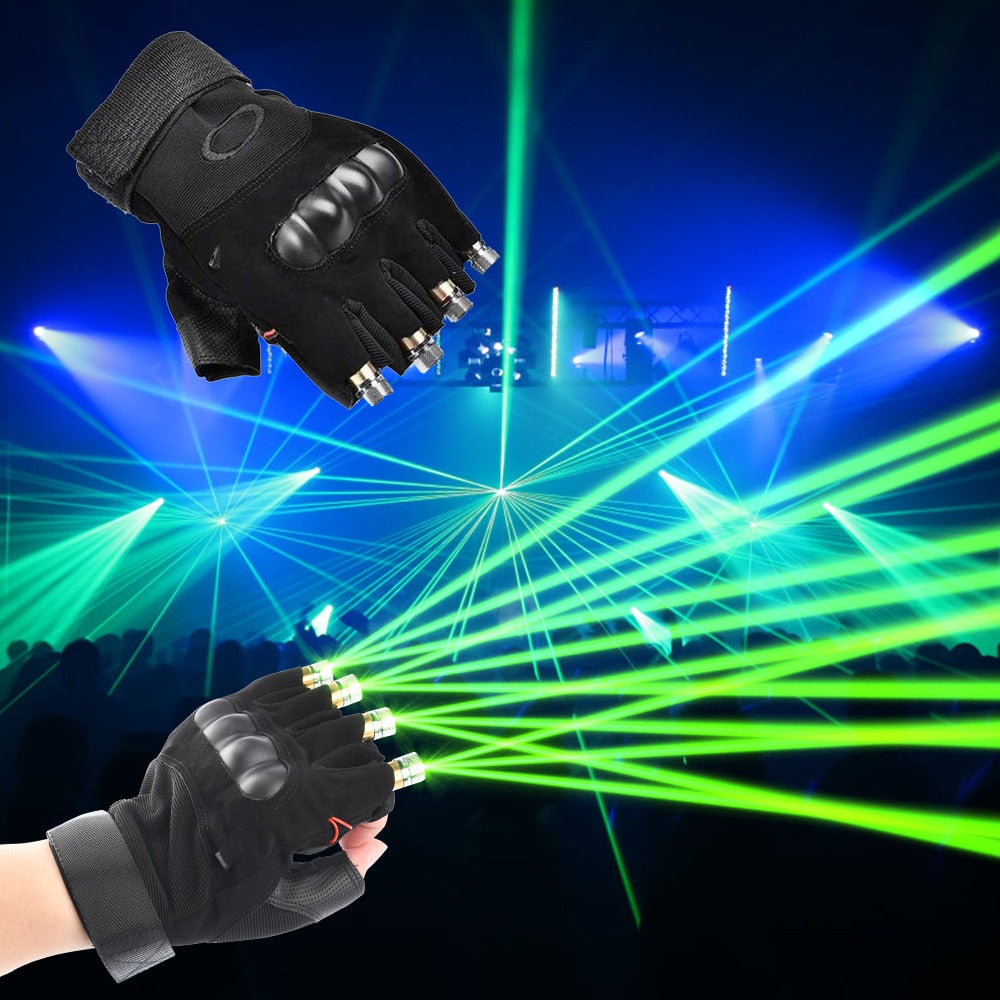 Green Laser Gloves Multi-line 4 Heads Beam Light Stage Performance Props For DJ Disco Music Festival Live Nightclub Club Show